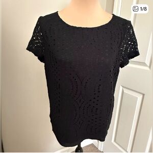 J. Crew Black Lace Women's Top